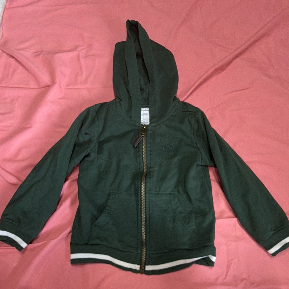 Tommy Bahama Boys Green Solid Full Zip Hooded Hoodie, Long Sleeve XS (4)